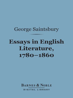 cover image of Essays in English Literature, 1780-1860 (Barnes & Noble Digital Library)